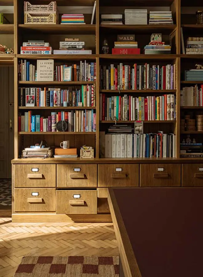 Bücherschrank aus Holz, Vintage